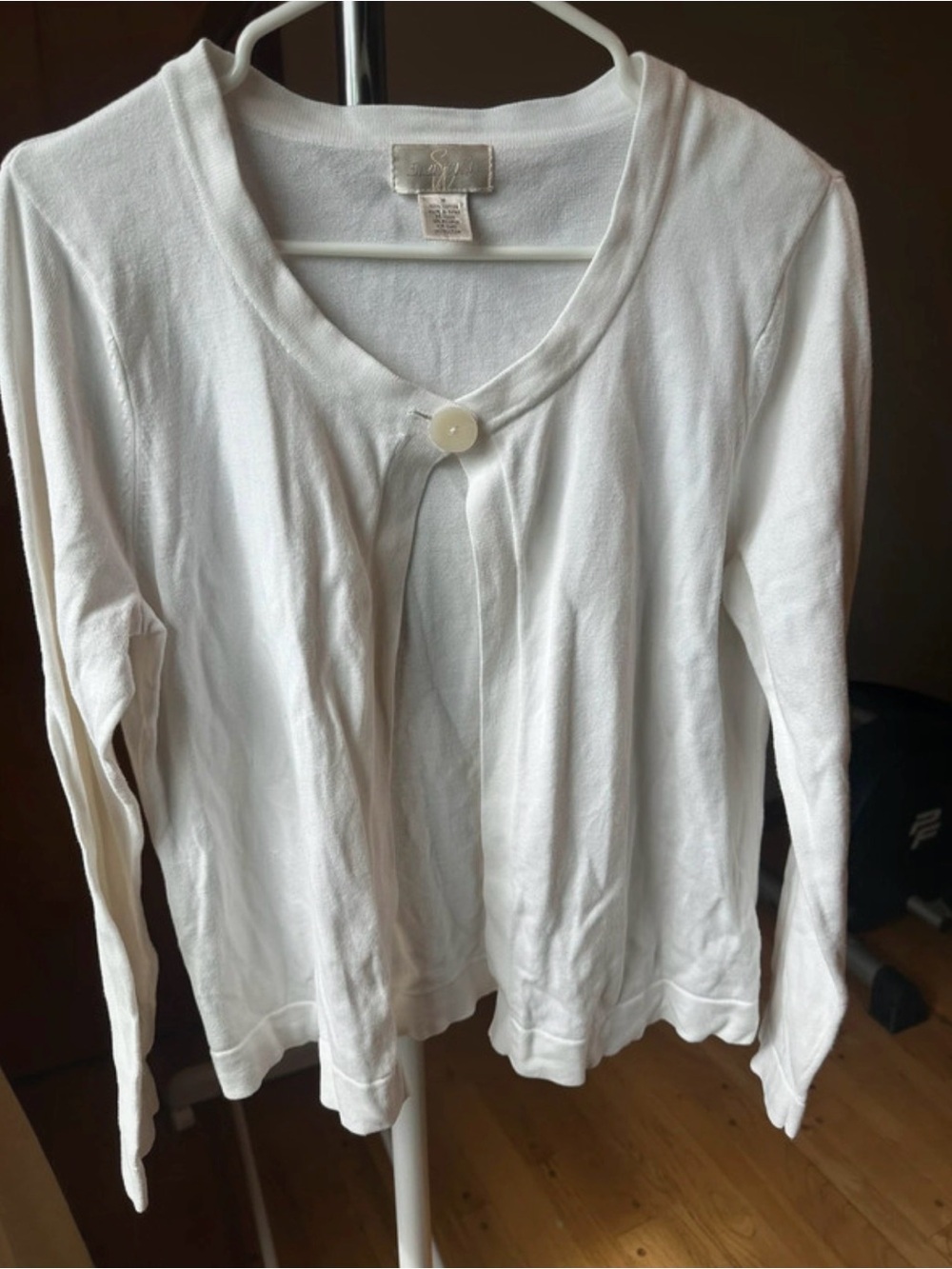 Studio Works White Single-Button Lightweight Cardigan